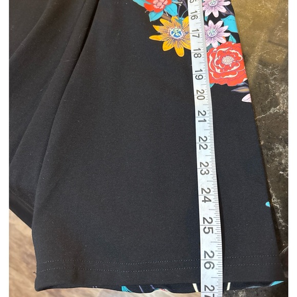 FRIDA KAHLO  ARTIST BLACK DRESS SMALL WITH FLORAL SLEEVES MIDI WEDDING COCKTAIL - Picture 13 of 14